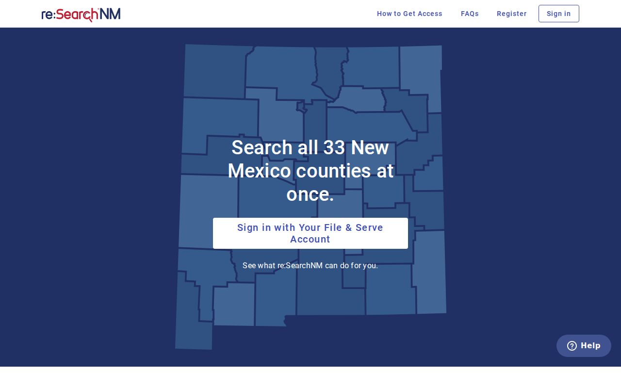 Luna County case lookup re:SearchNM registered access landing page