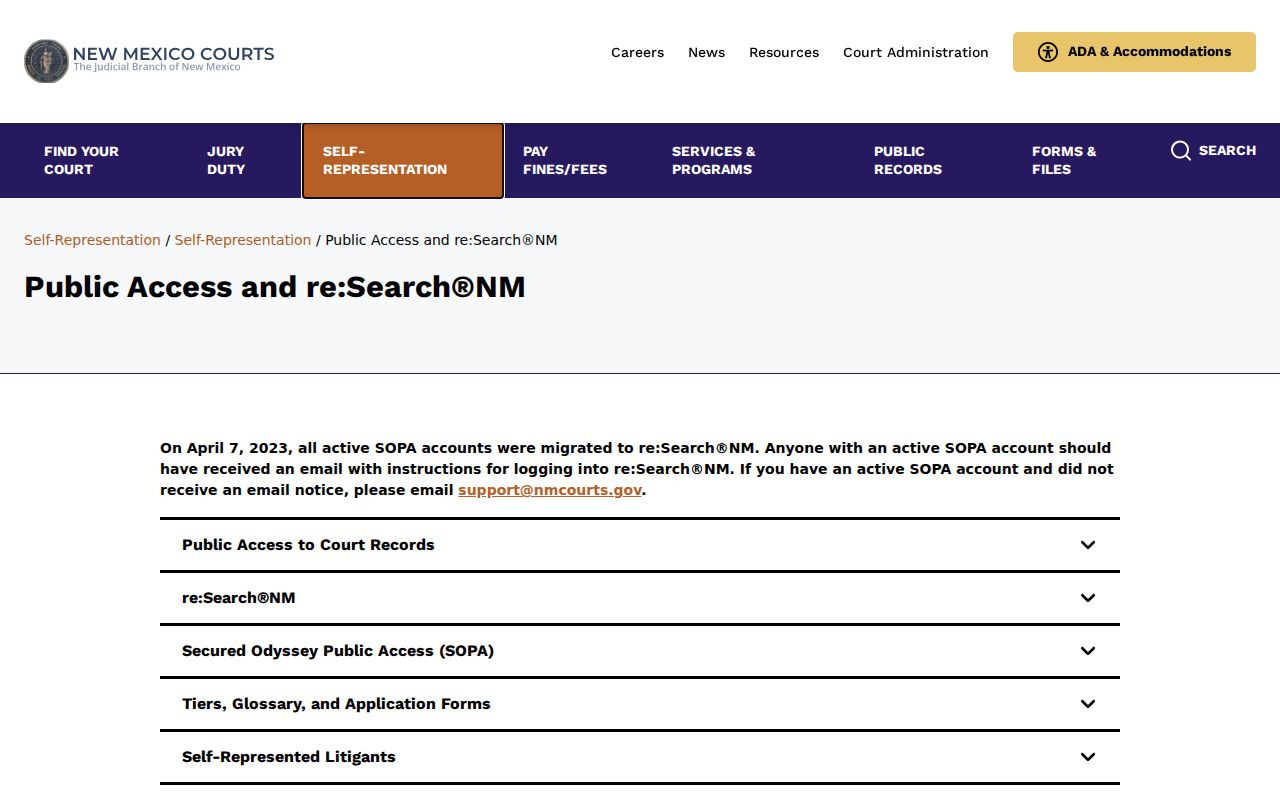 Luna County case lookup comparison of public Case Lookup and re:SearchNM access