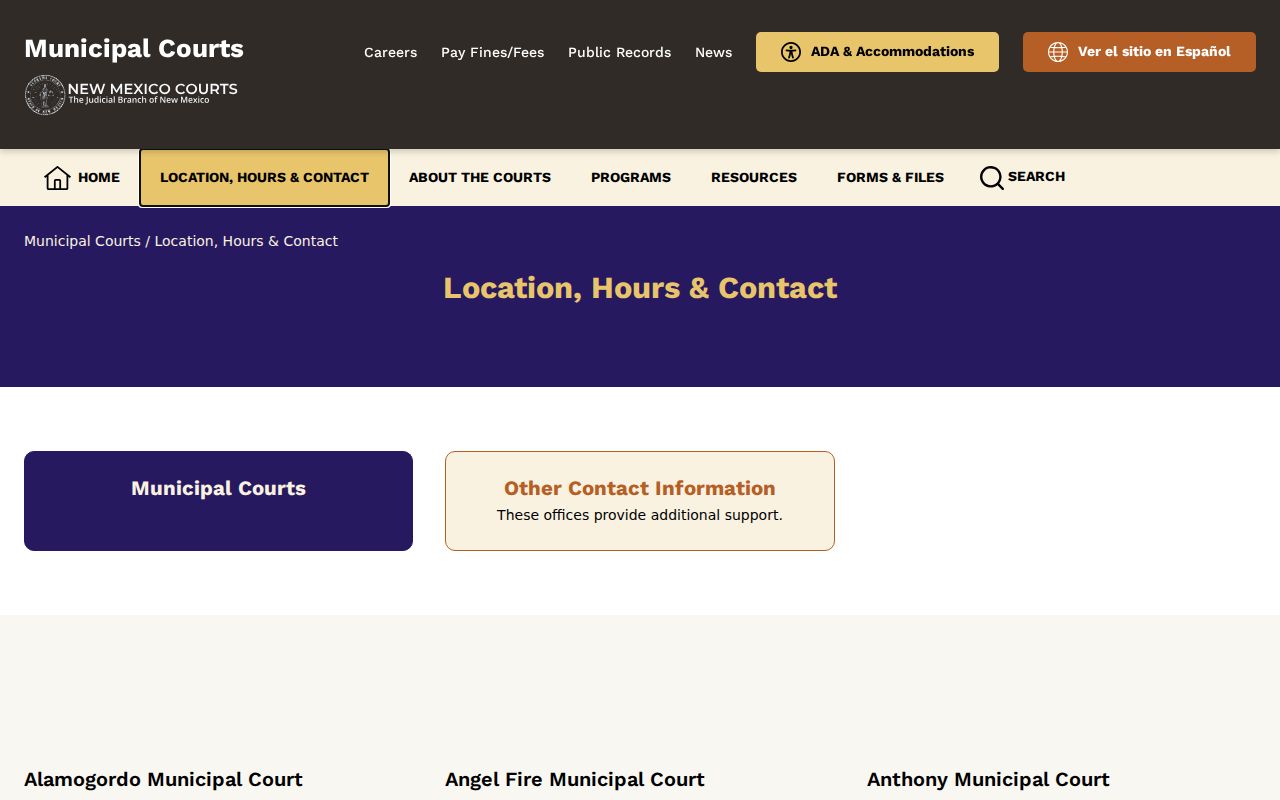Columbus court docket Municipal Court contact card and clerk phone source