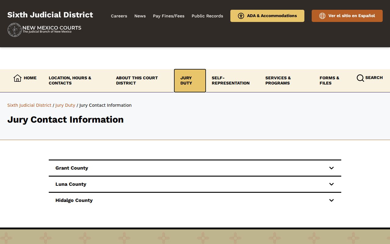 Luna County court docket jury and court contact information